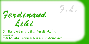 ferdinand lihi business card
